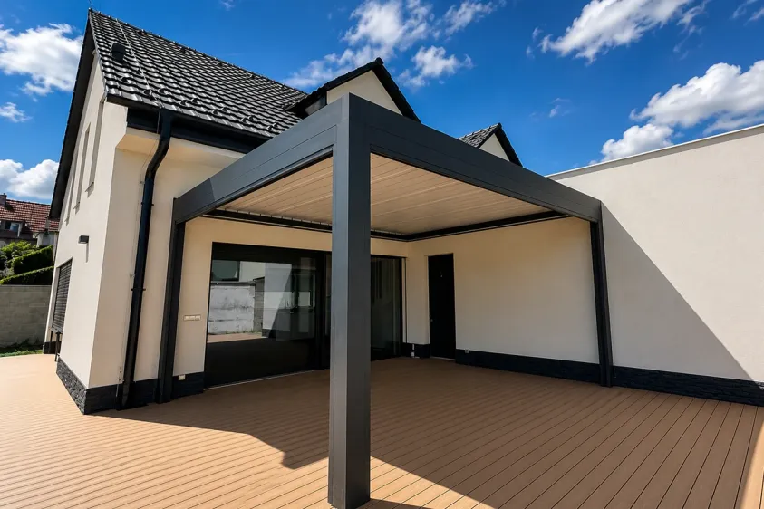 Bioklimatická pergola Climax Lamelino pro rodinný dům v Uherském Hradišti